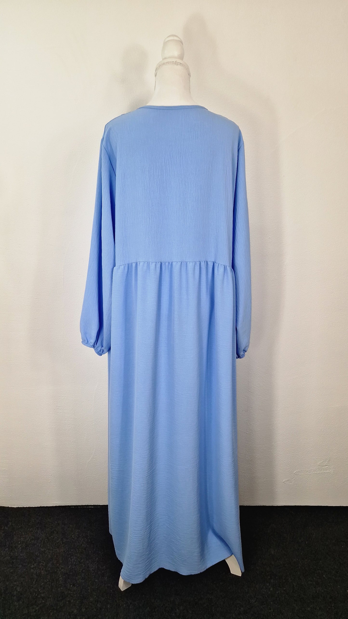 Abaya mit Rüschen - Sky Blue