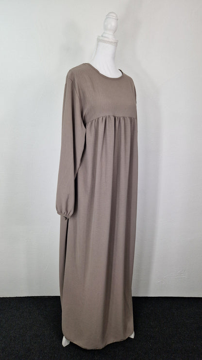 Abaya mit Rüschen - Taupe