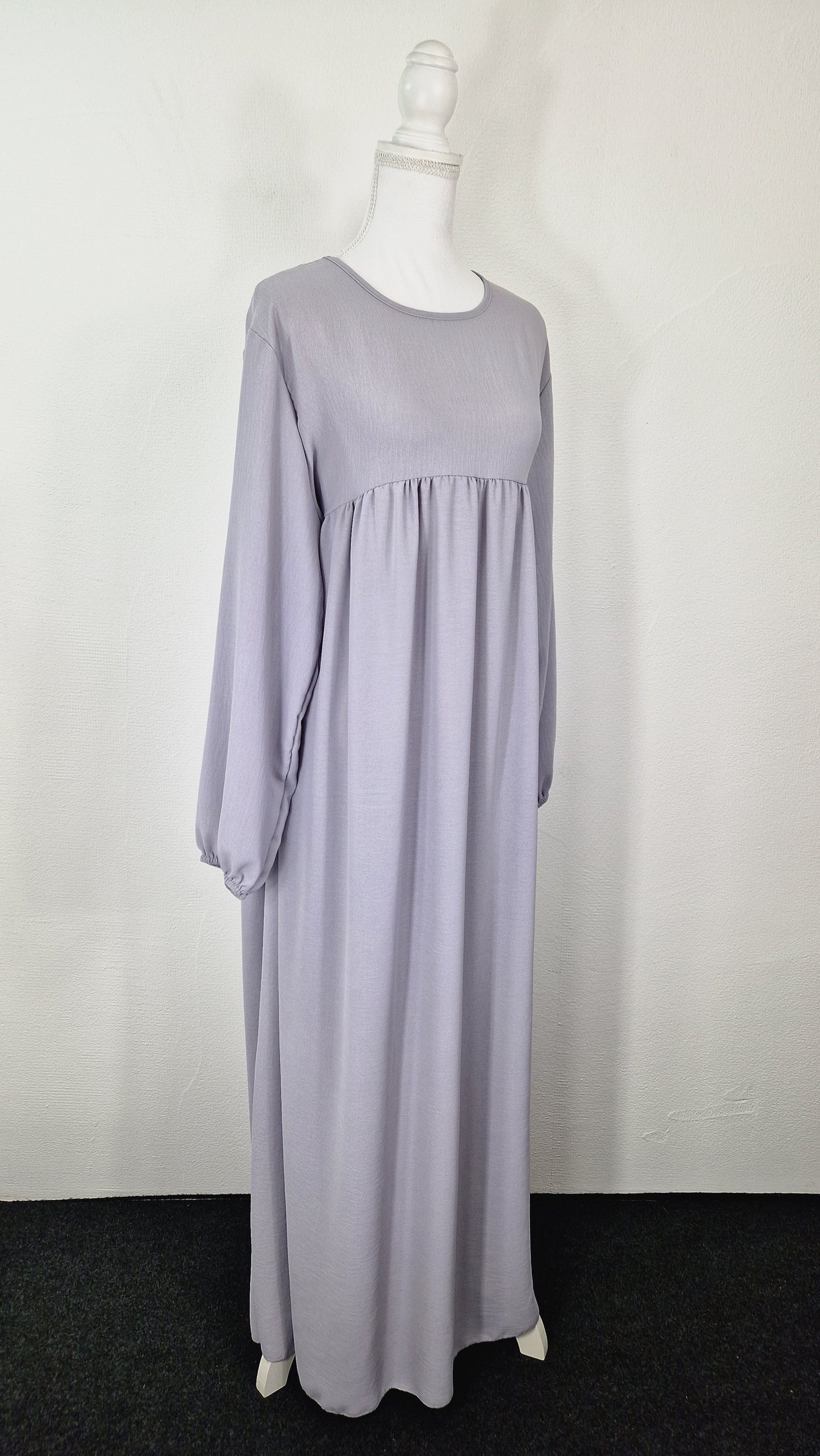 Abaya mit Rüschen - Light Gray