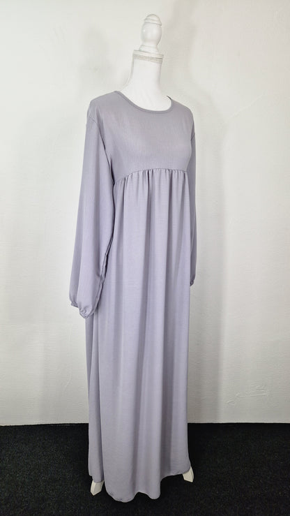 Abaya mit Rüschen - Light Gray