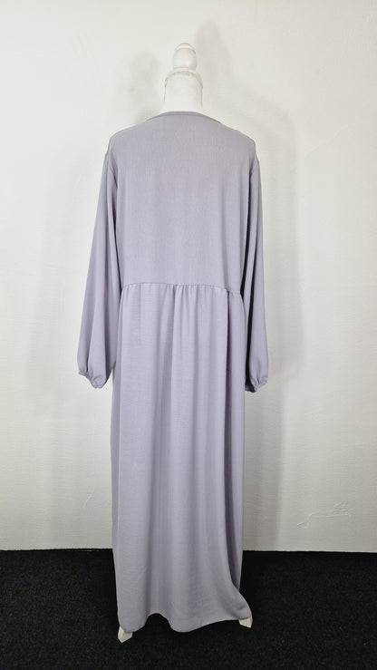 Abaya mit Rüschen - Light Gray